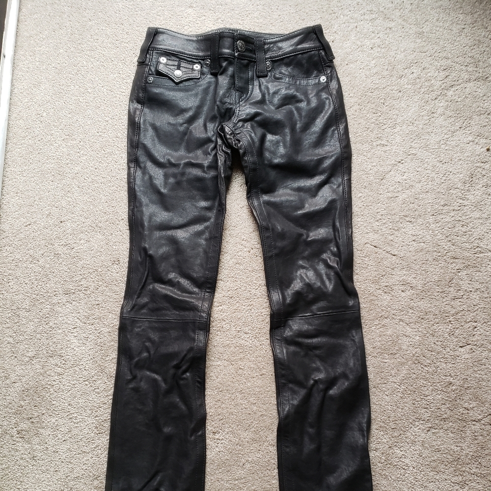 Black leather pants